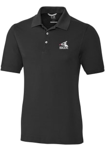 Cutter and Buck Chicago White Sox Mens Black Cooperstown Advantage Short Sleeve Polo