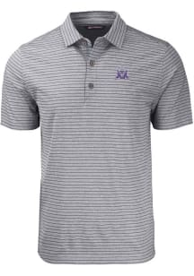 Cutter and Buck Northwestern Wildcats Black Vault Forge Heather Stripe Big and Tall Polo