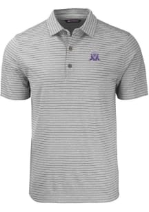 Cutter and Buck Northwestern Wildcats Grey Vault Forge Heather Stripe Big and Tall Polo