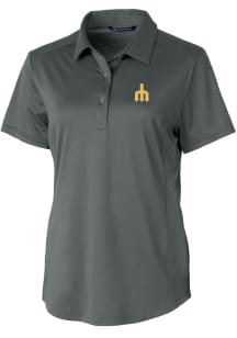 Cutter and Buck Seattle Mariners Womens Grey Cooperstown Prospect Short Sleeve Polo Shirt