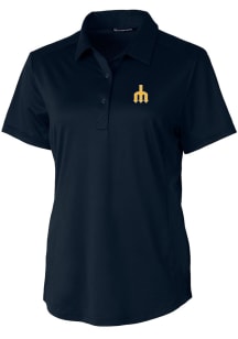 Cutter and Buck Seattle Mariners Womens Navy Blue Cooperstown Prospect Short Sleeve Polo Shirt