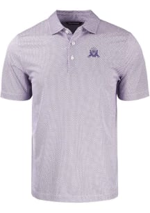 Cutter and Buck Northwestern Wildcats Mens White Vault Pike Symmetry Short Sleeve Polo