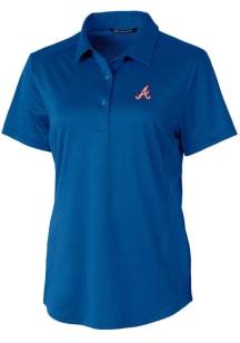 Cutter and Buck Atlanta Braves Womens Blue Cooperstown Prospect Short Sleeve Polo Shirt