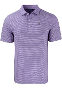 Cutter and Buck Northwestern Wildcats Mens Purple Vault Forge Double Stripe Short Sleeve Polo