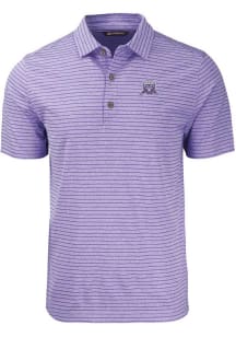 Cutter and Buck Northwestern Wildcats Mens Purple Vault Forge Stripe Short Sleeve Polo