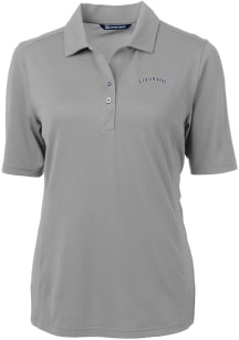 Cutter and Buck Colorado Rockies Womens Grey Cooperstown Virtue Eco Pique Short Sleeve Polo Shirt