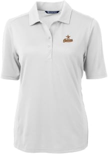 Cutter and Buck Houston Astros Womens White Cooperstown Virtue Eco Pique Short Sleeve Polo Shirt