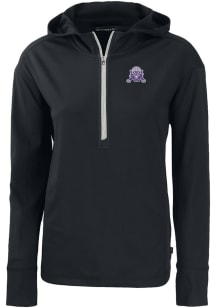 Cutter and Buck Northwestern Wildcats Womens Black Vault Daybreak Hood Qtr Zip