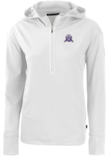Cutter and Buck Northwestern Wildcats Womens White Vault Daybreak Hood Qtr Zip