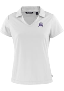 Cutter and Buck Northwestern Wildcats Womens White Vault Daybreak V Neck Short Sleeve Polo Shirt