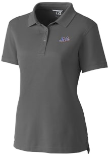 Cutter and Buck New York Mets Womens Grey Cooperstown Advantage Short Sleeve Polo Shirt