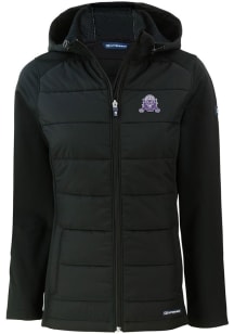 Cutter and Buck Northwestern Wildcats Womens Black Vault Evoke Hood Heavy Weight Jacket