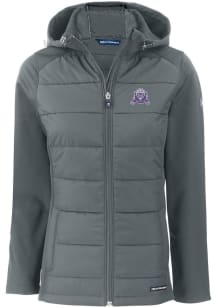 Cutter and Buck Northwestern Wildcats Womens Grey Vault Evoke Hood Heavy Weight Jacket