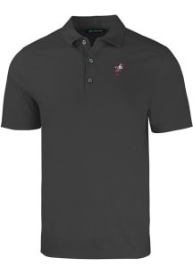 Cutter and Buck Ohio State Buckeyes Black Vault Forge Eco Stretch Big and Tall Polo