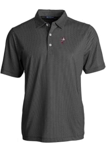 Cutter and Buck Ohio State Buckeyes Black Vault Pike Symmetry Big and Tall Polo