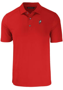 Cutter and Buck Ohio State Buckeyes Mens Red Vault Forge Recycled Short Sleeve Polo
