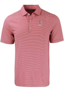 Cutter and Buck Boston Red Sox Mens Red Stars and Stripes Forge Double Stripe Short Sleeve Polo