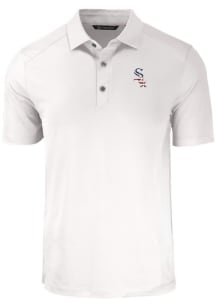 Cutter and Buck Chicago White Sox Mens White Stars and Stripes Forge Recycled Short Sleeve Polo