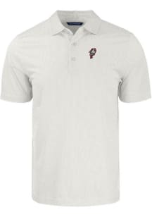 Cutter and Buck Ohio State Buckeyes Mens White Vault Pike Symmetry Short Sleeve Polo