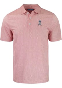 Cutter and Buck Los Angeles Angels Mens White Stars and Stripes Pike Symmetry Short Sleeve Polo