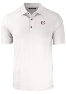 Cutter and Buck Minnesota Twins Mens White Stars and Stripes Forge Recycled Short Sleeve Polo