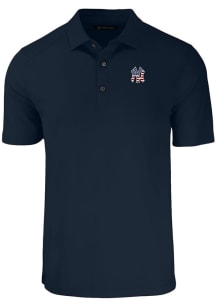 Cutter and Buck New York Yankees Navy Blue Stars and Stripes Forge Eco Stretch Big and Tall Polo