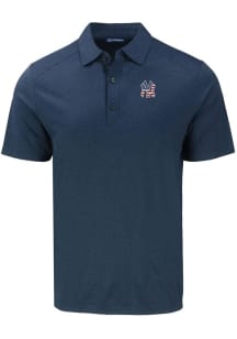 Cutter and Buck New York Yankees Mens Navy Blue Stars and Stripes Forge Recycled Short Sleeve Polo