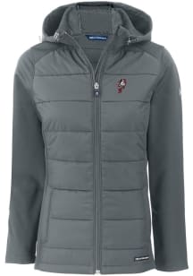 Cutter and Buck Ohio State Buckeyes Womens Grey Vault Evoke Hood Heavy Weight Jacket