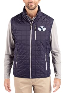 Cutter and Buck BYU Cougars Big and Tall Navy Blue Rainier PrimaLoft Mens Vest
