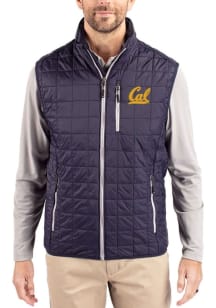 Cutter and Buck Cal Golden Bears Mens Navy Blue Rainier PrimaLoft Sleeveless Jacket