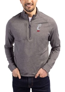 Cutter and Buck Cincinnati Bearcats Mens Black Adapt Eco Long Sleeve Qtr Zip Pullover