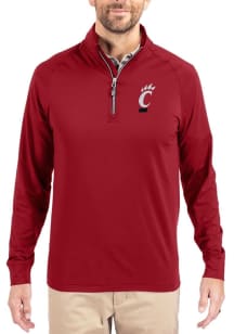 Cutter and Buck Cincinnati Bearcats Mens Cardinal Adapt Eco Knit Long Sleeve Qtr Zip Pullover
