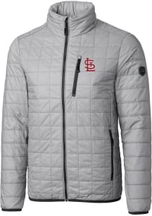 Cutter and Buck St Louis Cardinals Mens Grey Rainier PrimaLoft Big and Tall Lined Jacket