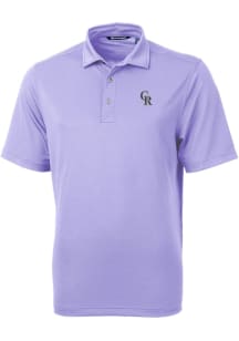 Cutter and Buck Colorado Rockies Mens Pink Virtue Eco Pique Short Sleeve Polo