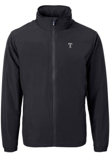 Cutter and Buck Texas Rangers Mens Black Mono Charter Eco Big and Tall Light Weight Jacket