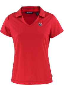 Cutter and Buck Ole Miss Rebels Womens Red Vault Daybreak V Neck Short Sleeve Polo Shirt