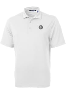 Cutter and Buck Washington Nationals Mens White Mono Virtue Eco Pique Short Sleeve Polo