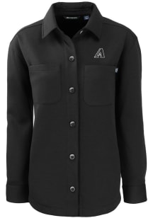 Cutter and Buck Arizona Diamondbacks Womens Black Mono Roam Shirt Light Weight Jacket