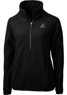 Cutter and Buck Arizona Diamondbacks Womens Black Mono Cascade Sherpa Qtr Zip