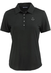 Cutter and Buck Boston Red Sox Womens Black Mono Coastline Eco Short Sleeve Polo Shirt