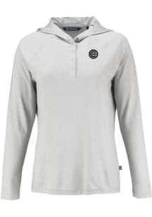 Cutter and Buck Chicago Cubs Womens Charcoal Mono Coastline Eco Hooded Sweatshirt