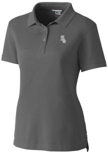 Cutter and Buck Chicago White Sox Womens Grey Mono Advantage Short Sleeve Polo Shirt