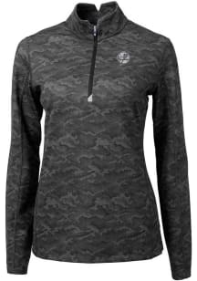 Cutter and Buck New York Yankees Womens Black Mono Traverse Camo Qtr Zip