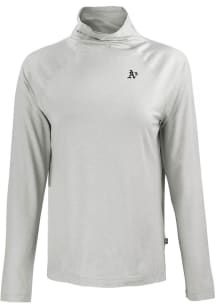 Cutter and Buck Oakland Athletics Womens Charcoal Mono Coastline Eco Funnel Neck Crew Sweatshirt