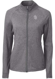 Cutter and Buck San Diego Padres Womens Black Mono Adapt Eco Knit Light Weight Jacket