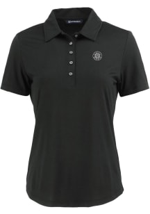 Cutter and Buck Seattle Mariners Womens Black Mono Coastline Eco Short Sleeve Polo Shirt