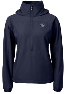 Cutter and Buck Seattle Mariners Womens Navy Blue Mono Charter Eco Pullover