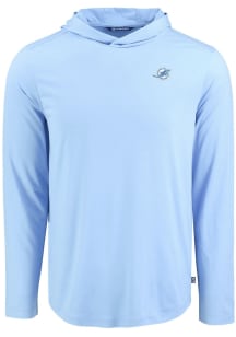 Cutter and Buck Miami Dolphins Mens Blue Mono Coastline Eco Long Sleeve Hoodie