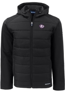 Cutter and Buck TCU Horned Frogs Mens Black Vault Evoke Hood Medium Weight Jacket