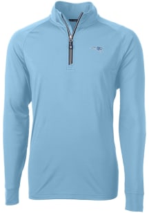 Cutter and Buck New England Patriots Mens Blue Mono Adapt Eco Knit Long Sleeve Qtr Zip Pullover